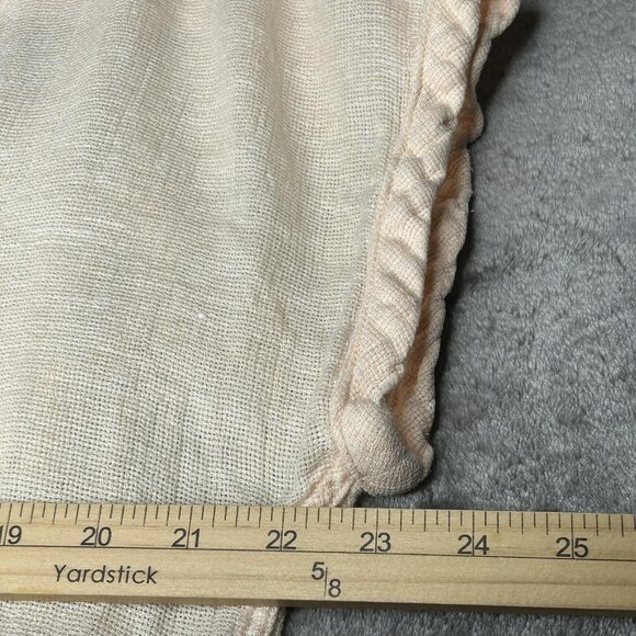 Faherty Shirt Womens Large Peach Gauze Woven Short Sleeve Button Up Lightweight - Picture 7 of 10